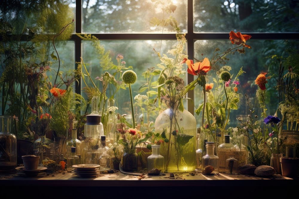 Biology outdoors window flower. AI generated Image by rawpixel.