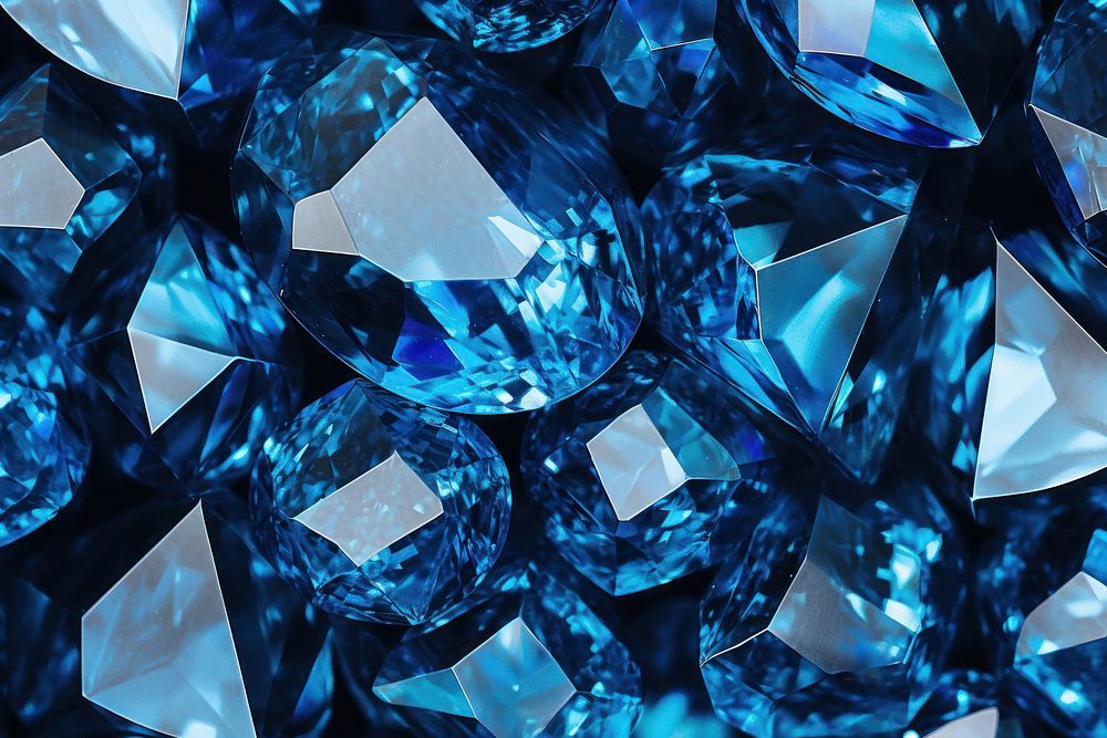 Blue diamond texture gemstone jewelry backgrounds. AI generated Image by rawpixel.
