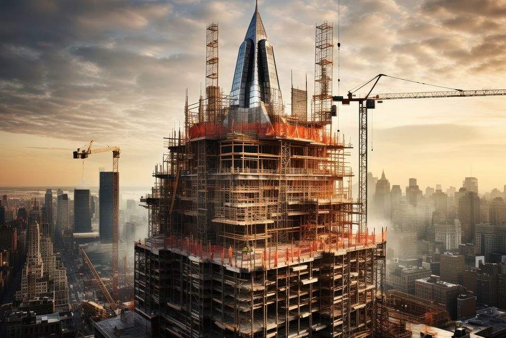 Building construction architecture metropolis cityscape. AI generated Image by rawpixel.