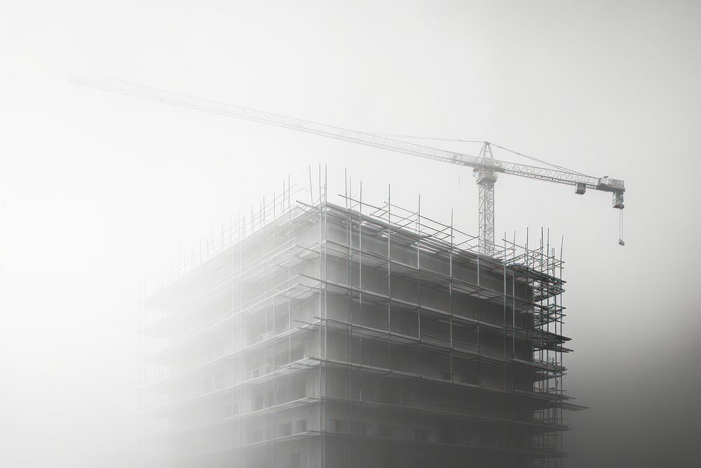 Building construction outdoors fog architecture. AI generated Image by rawpixel.