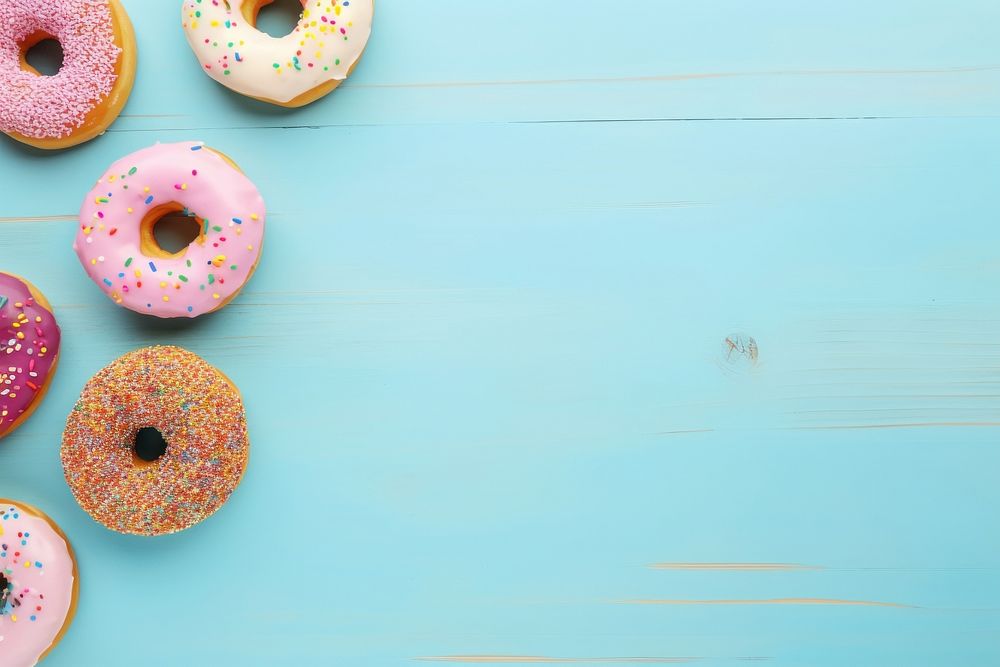 Donuts sprinkles food blue. AI generated Image by rawpixel.