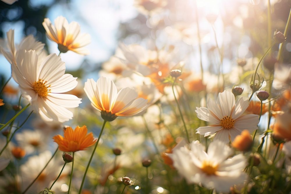 Flower close up nature summer sunlight. AI generated Image by rawpixel.