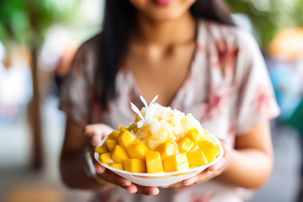 Toppings mango dessert eating food. AI generated Image by rawpixel.