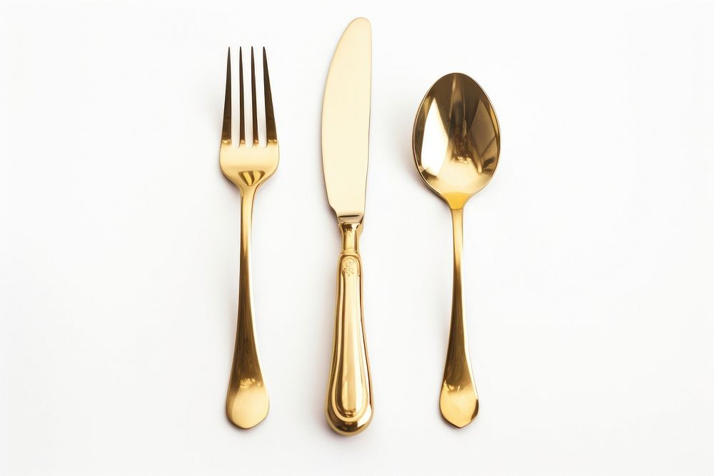 Gold spoon knife fork. AI generated Image by rawpixel.