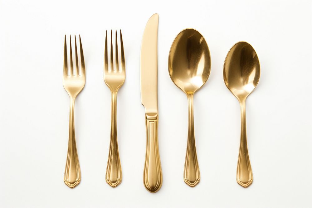 Gold spoon knife fork. AI generated Image by rawpixel.