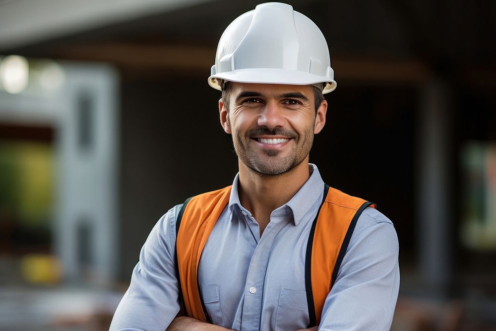 Male construction architect hardhat helmet adult. AI generated Image by rawpixel.