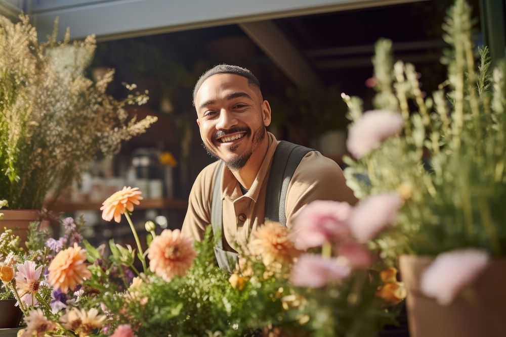 Mixed race outdoors flower gardening. AI generated Image by rawpixel.