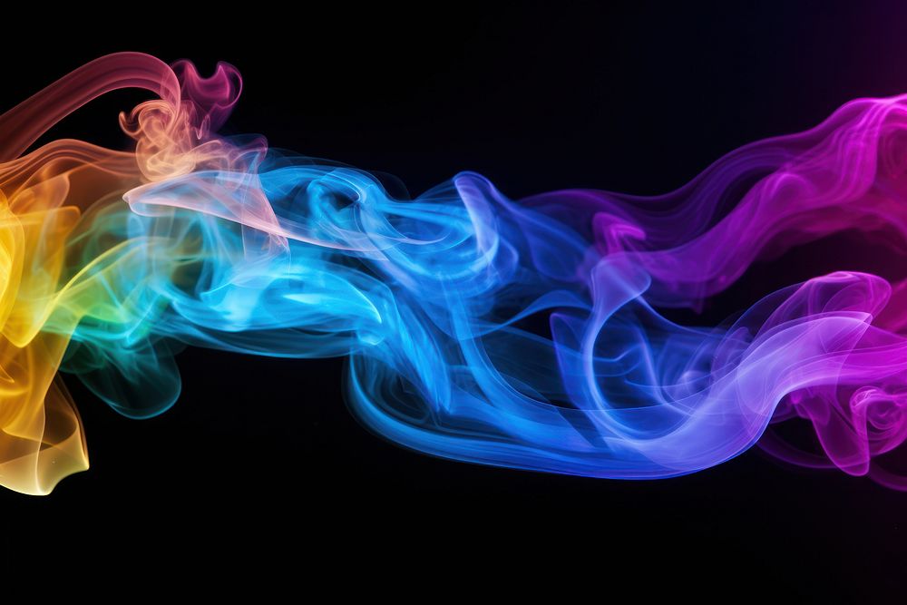 Rainbow smoke backgrounds black background lightweight. AI generated Image by rawpixel.