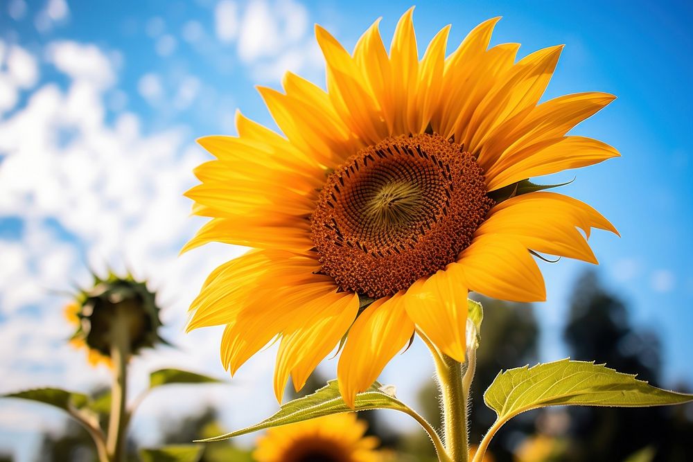 Sunflower close up nature outdoors blossom. AI generated Image by rawpixel.
