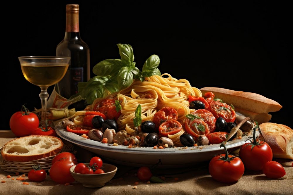 Italian food spaghetti pasta meal. AI generated Image by rawpixel.