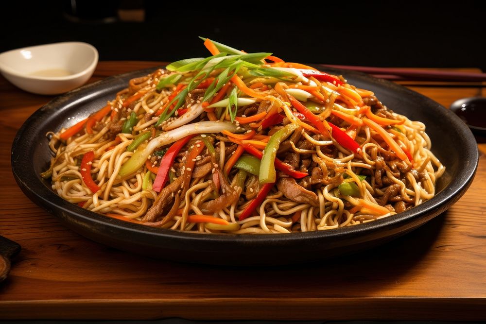 Yakisoba noodle pasta plate. AI generated Image by rawpixel.