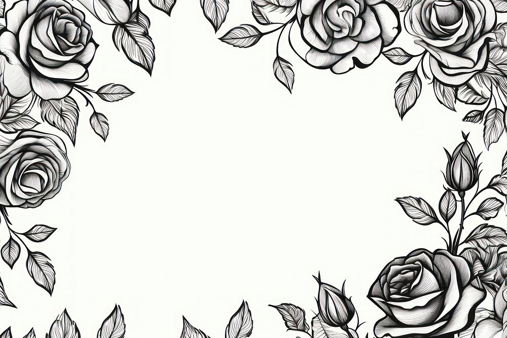 Roses backgrounds pattern drawing. AI generated Image by rawpixel.