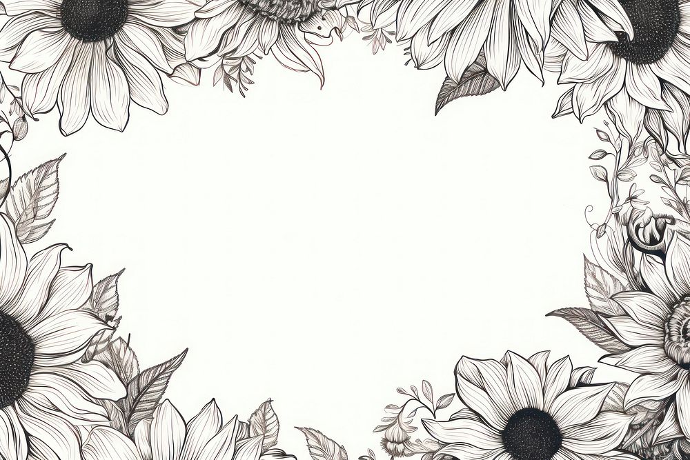 Sunflower backgrounds pattern drawing. AI generated Image by rawpixel.