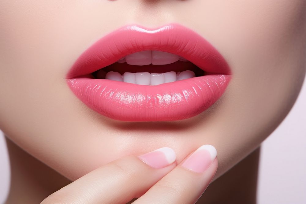 Pink fingernails and pink lips cosmetics lipstick skin. AI generated Image by rawpixel.