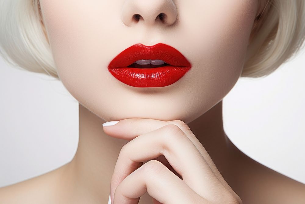 Red fingernails and red lips cosmetics lipstick adult. AI generated Image by rawpixel.
