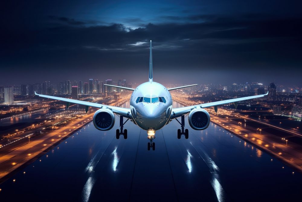 Airplane cockpit with 2 pilot aircraft vehicle landing. AI generated Image by rawpixel.