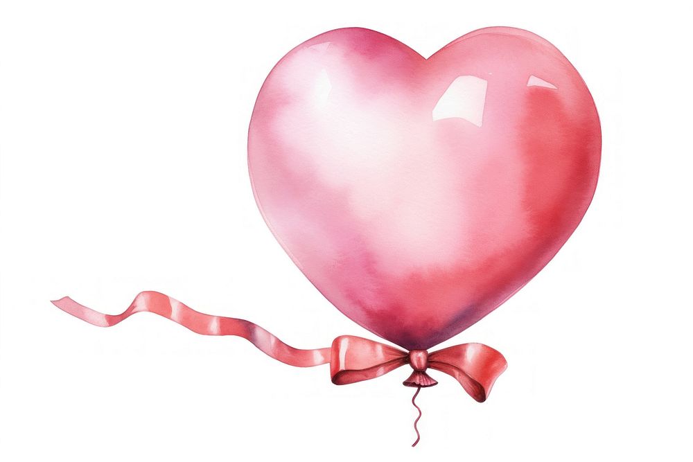 Pink balloon ribbon heart pink. AI generated Image by rawpixel.
