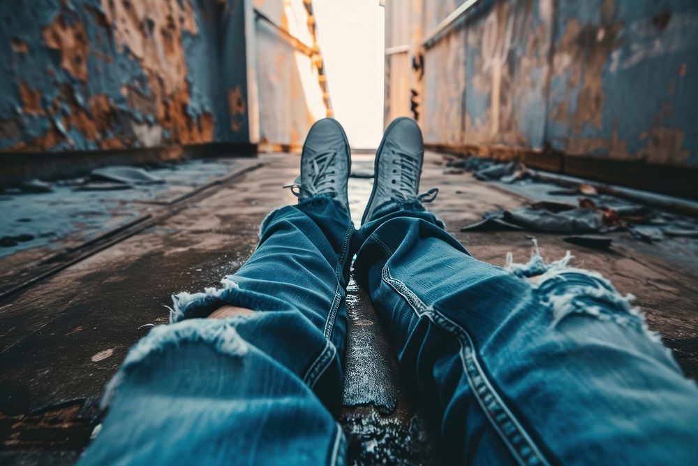 Jeans footwear fashion denim. AI generated Image by rawpixel.