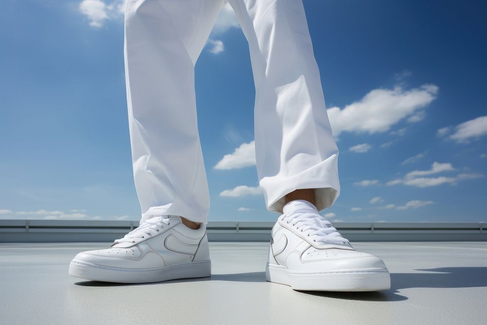 White sneakers footwear outdoors fashion. AI generated Image by rawpixel.