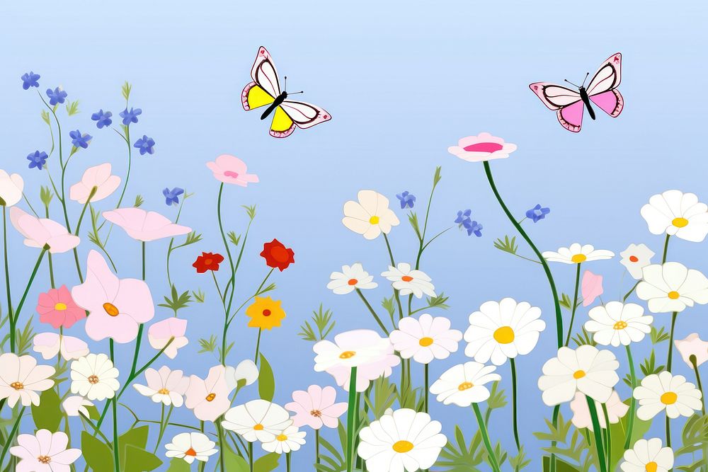 Flower meadow backgrounds outdoors nature. AI generated Image by rawpixel.