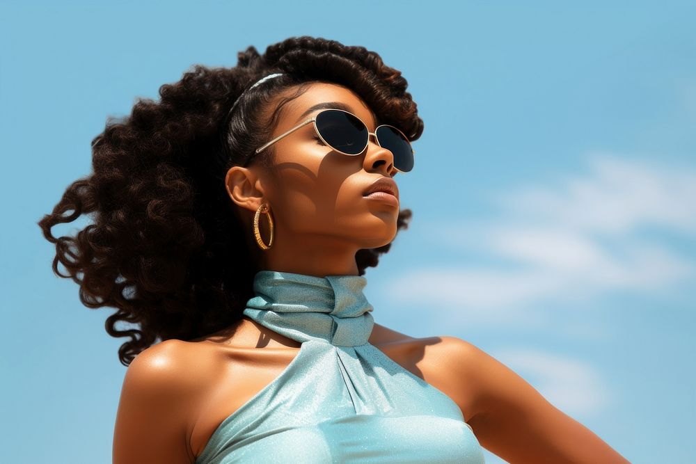 Black woman sunglasses portrait summer. AI generated Image by rawpixel.