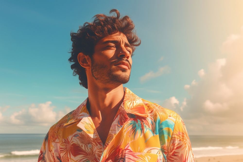 Brazilian man summer beach adult. AI generated Image by rawpixel.
