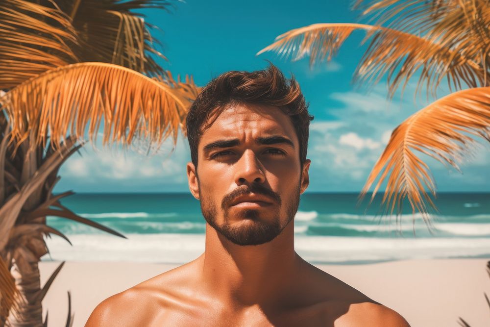 Mexican man summer beach adult. AI generated Image by rawpixel.