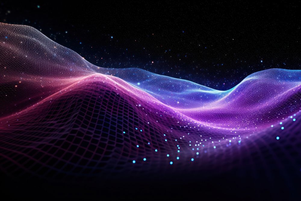 Yellow and purple wave background light backgrounds futuristic. AI generated Image by rawpixel.