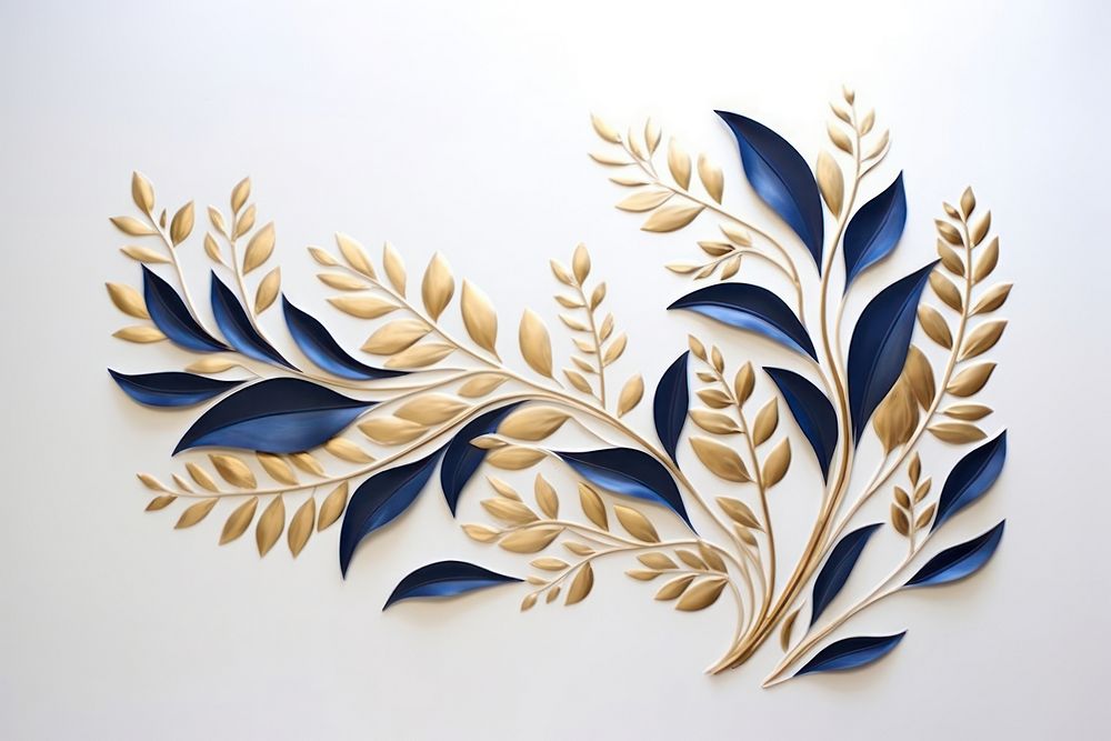 Botanical pattern art gold. 