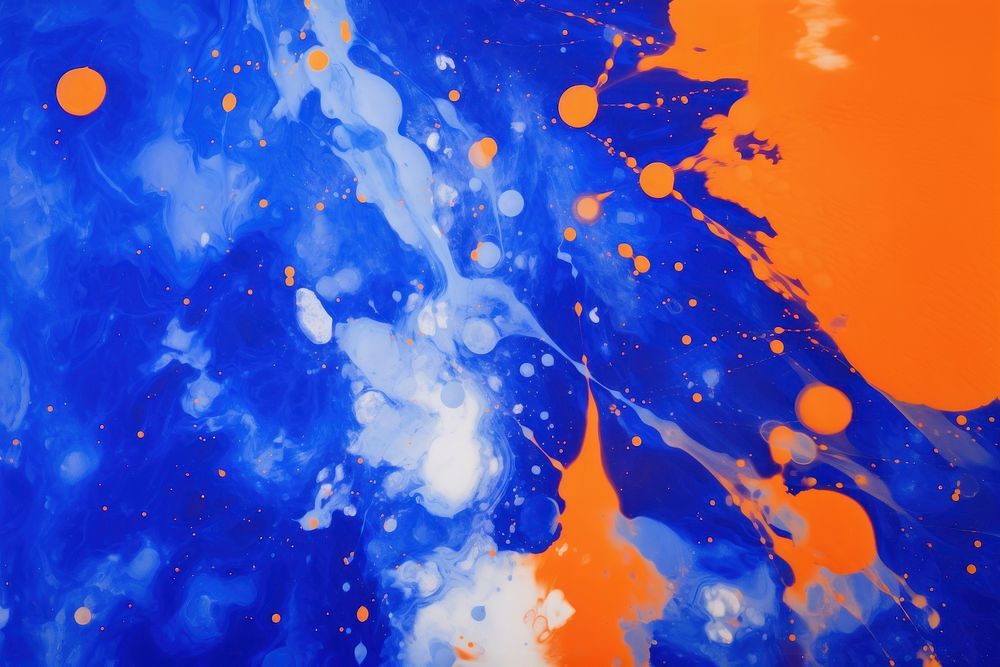 Blue and orange art backgrounds splattered. AI generated Image by rawpixel.