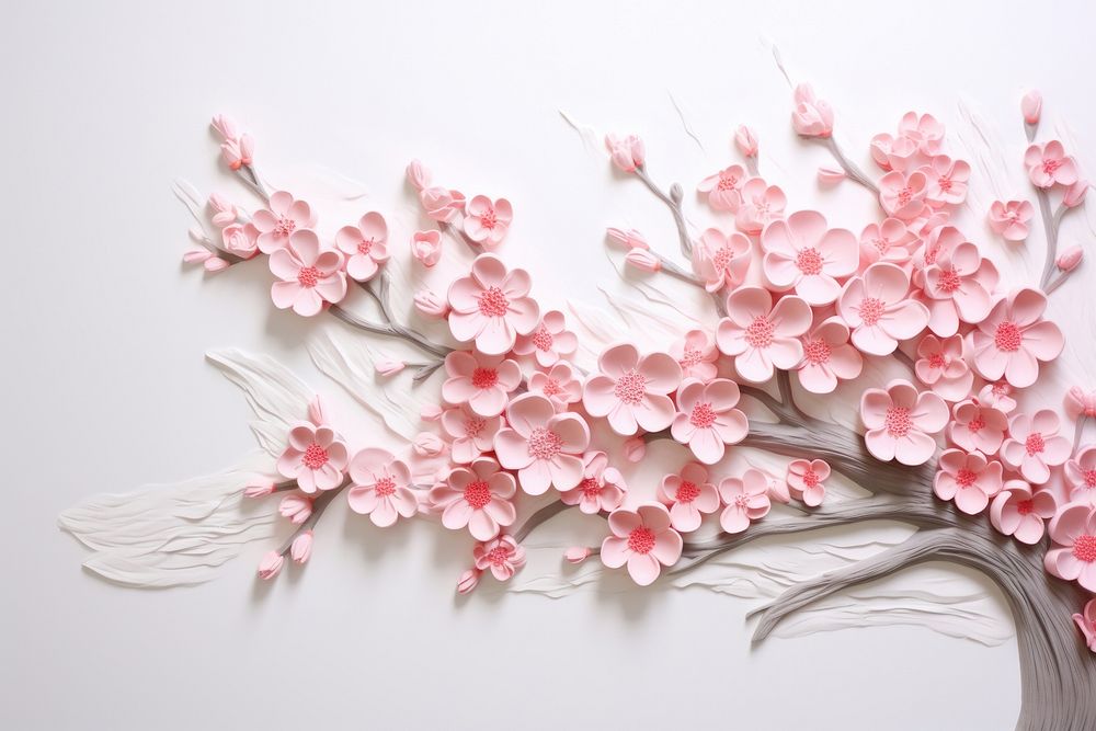 Cherry blossom art pattern flower. AI generated Image by rawpixel.