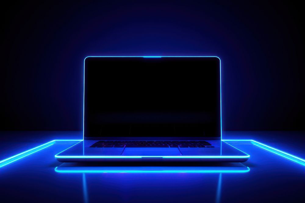 Computer laptop light illuminated. AI generated Image by rawpixel.