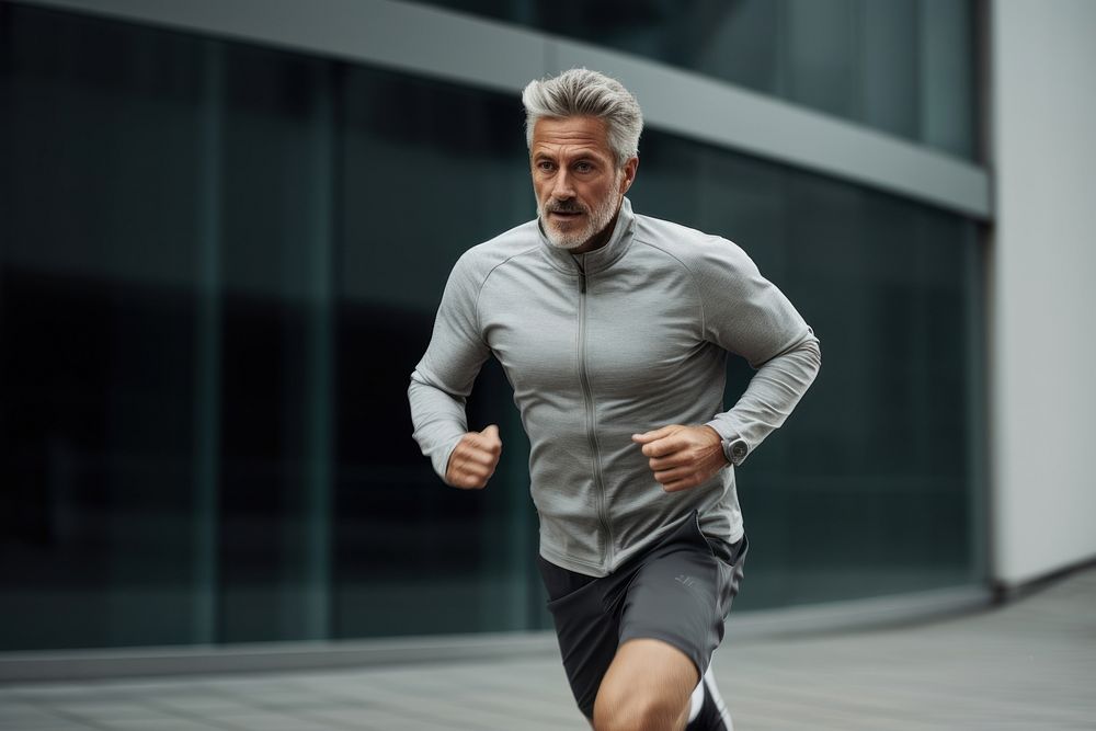 Man running in sports outfit jogging adult determination. AI generated Image by rawpixel.