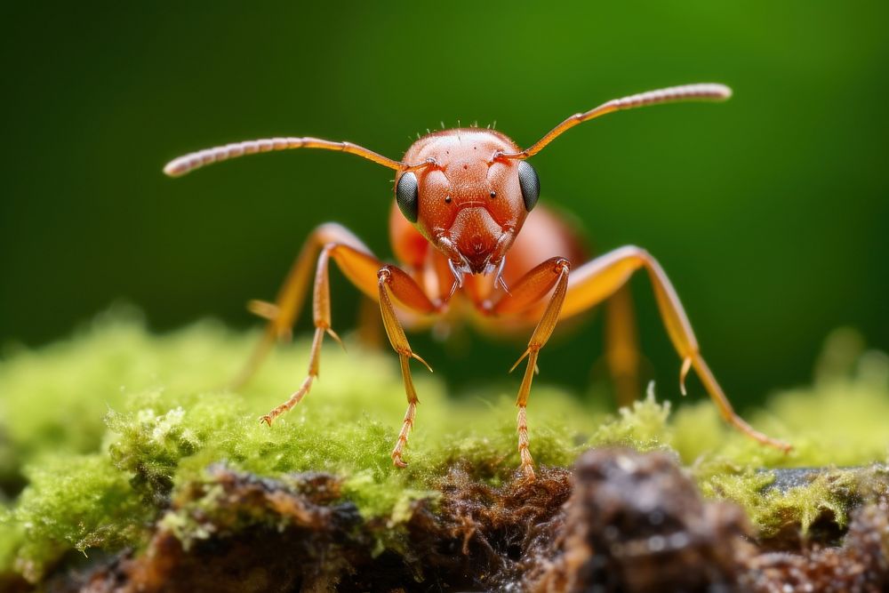 Red ant animal insect green. AI generated Image by rawpixel.