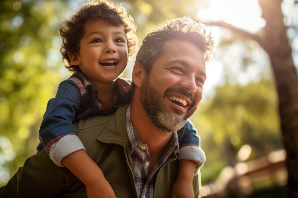 Hispanic father and son laughing smile men. AI generated Image by rawpixel.