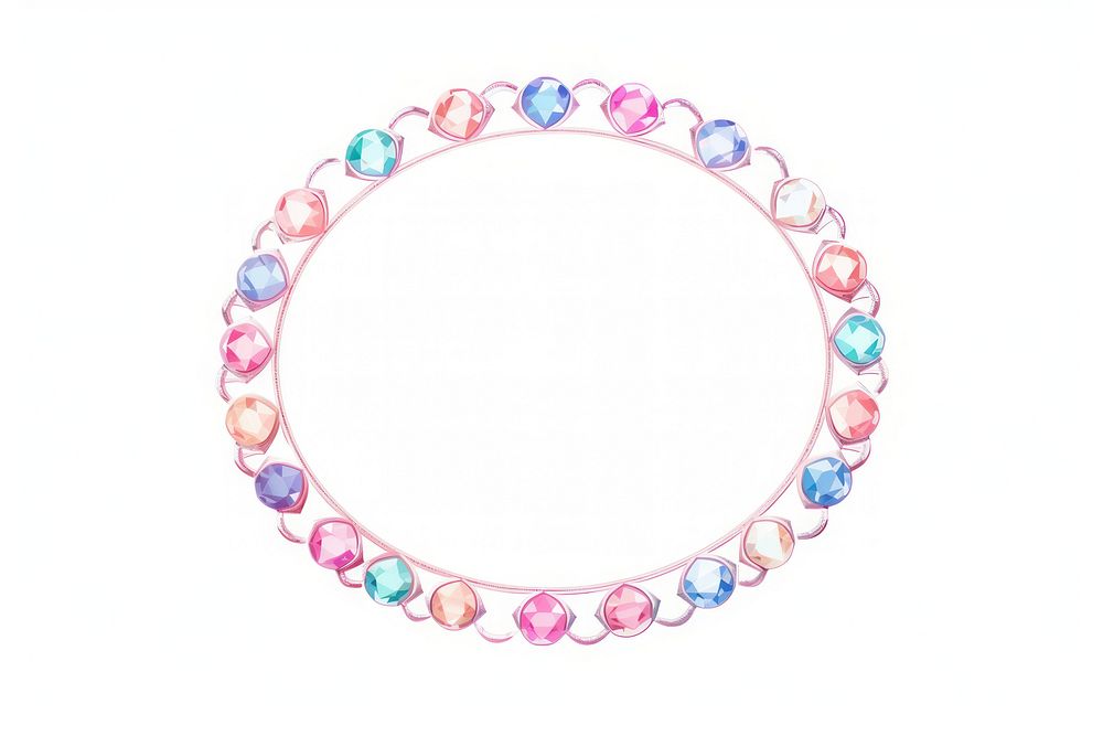 Diamond frame border necklace jewelry circle. AI generated Image by rawpixel.