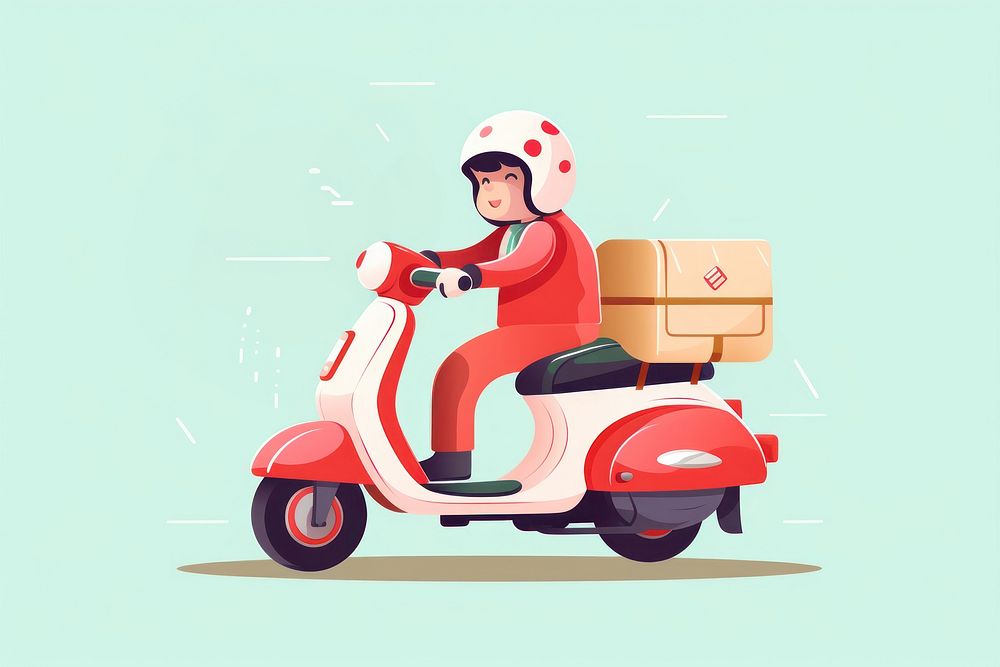 Deliveryman motorcycle cardboard vehicle. AI generated Image by rawpixel.