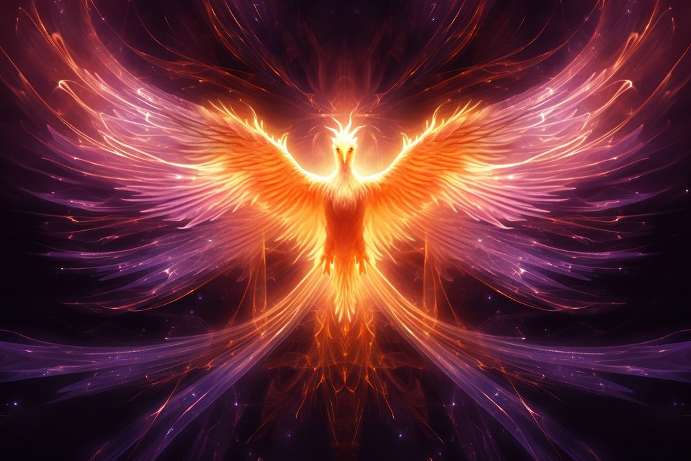 Phoenix angel spirituality illuminated. AI generated Image by rawpixel.