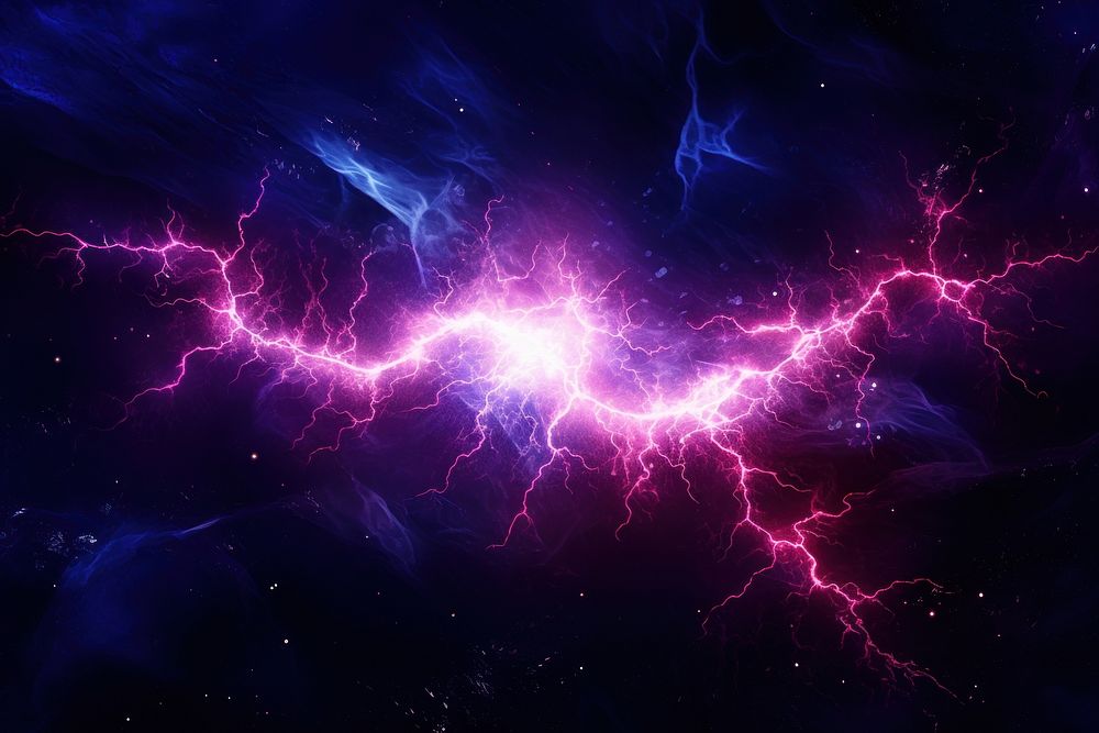 Lightning thunderstorm astronomy universe. AI generated Image by rawpixel.