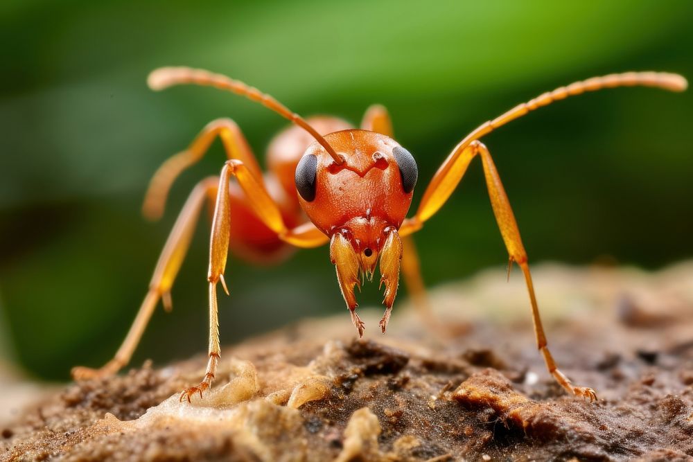 Red ant animal insect leaf. AI generated Image by rawpixel.