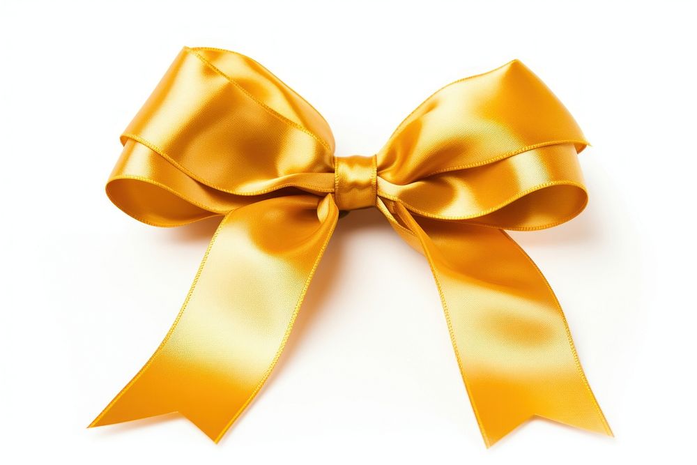 Golden ribbon with bow white background celebration accessories. AI generated Image by rawpixel.