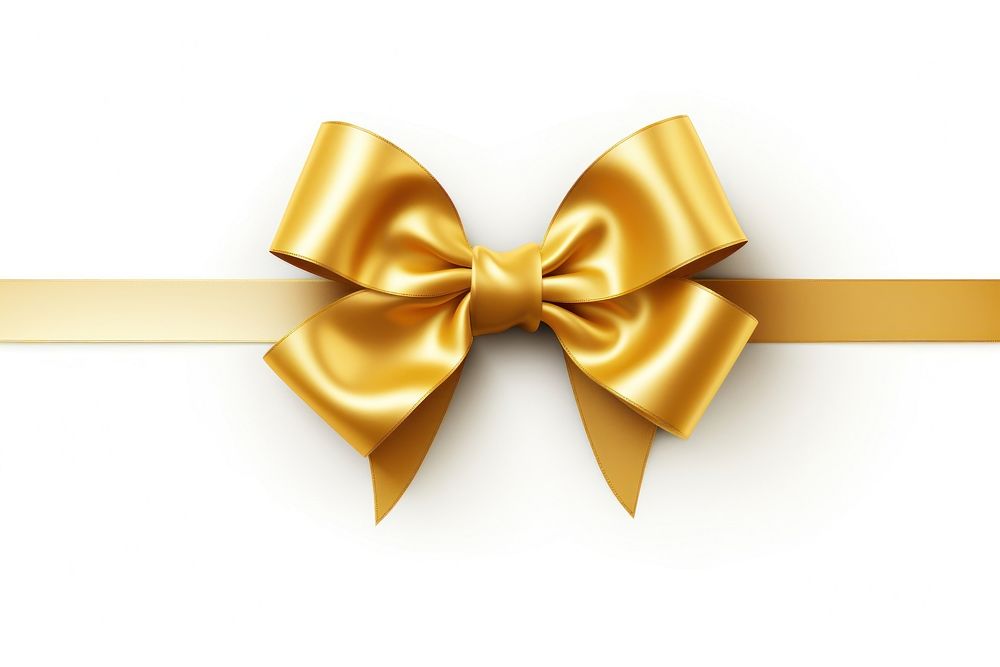 Golden ribbon with bow white background celebration accessories. AI generated Image by rawpixel.