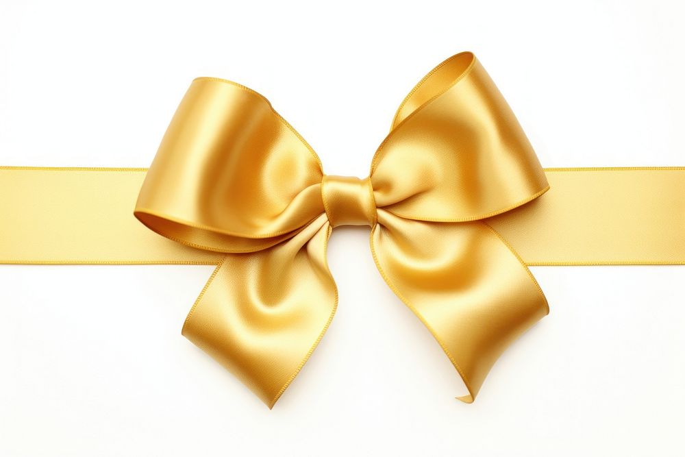 Golden ribbon with bow backgrounds white background celebration. AI generated Image by rawpixel.