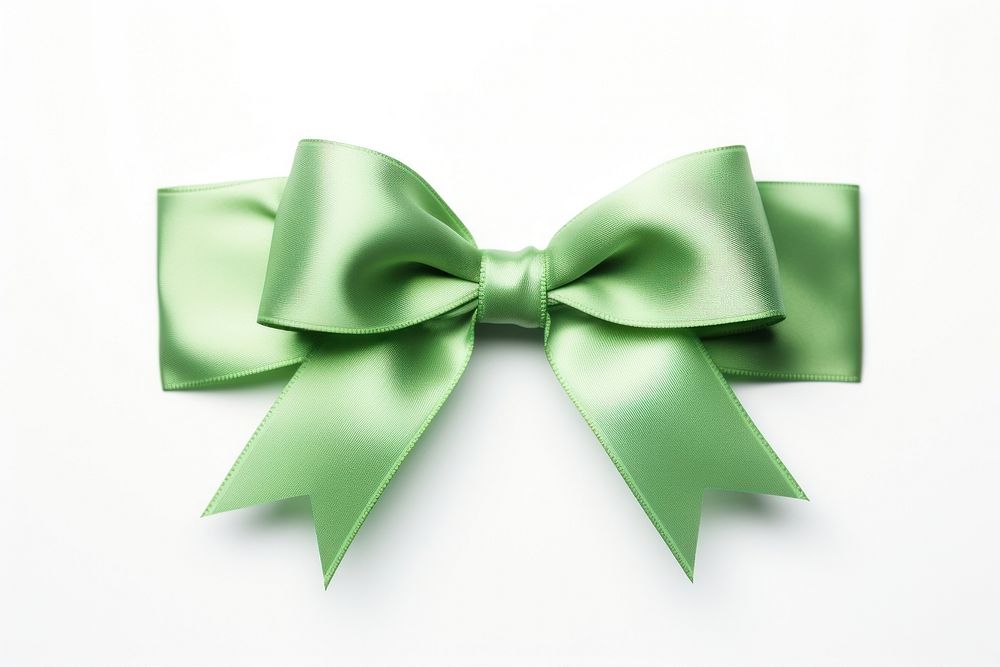 Green ribbon with bow white background celebration anniversary. AI generated Image by rawpixel.