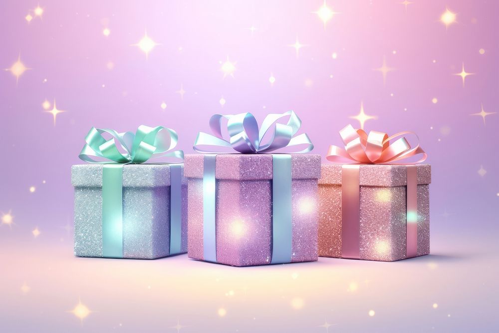 Gift boxes glitter illuminated celebration. AI generated Image by rawpixel.