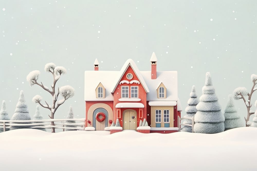 House snow architecture decoration. AI generated Image by rawpixel.