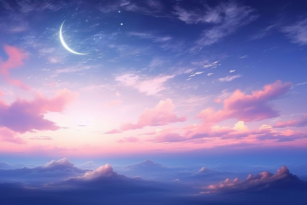 Celestial Heaven landscape moon astronomy. AI generated Image by rawpixel.