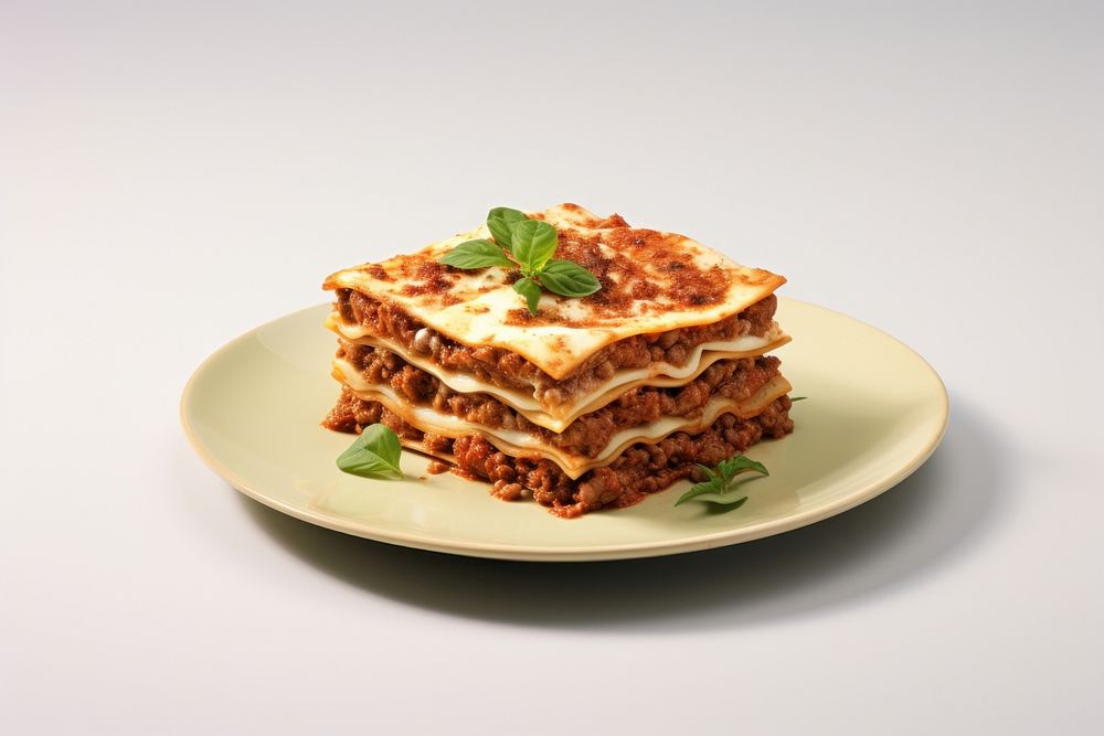 Lasagna lasagna plate food. AI generated Image by rawpixel.