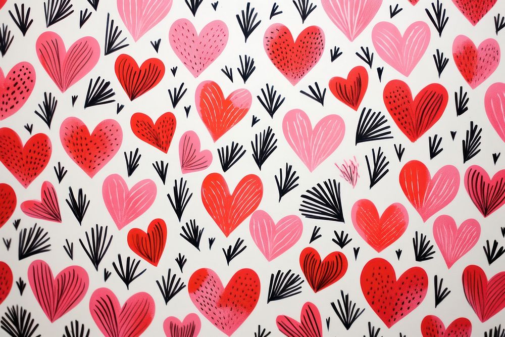 Heart shape wallpaper pattern backgrounds creativity. AI generated Image by rawpixel.