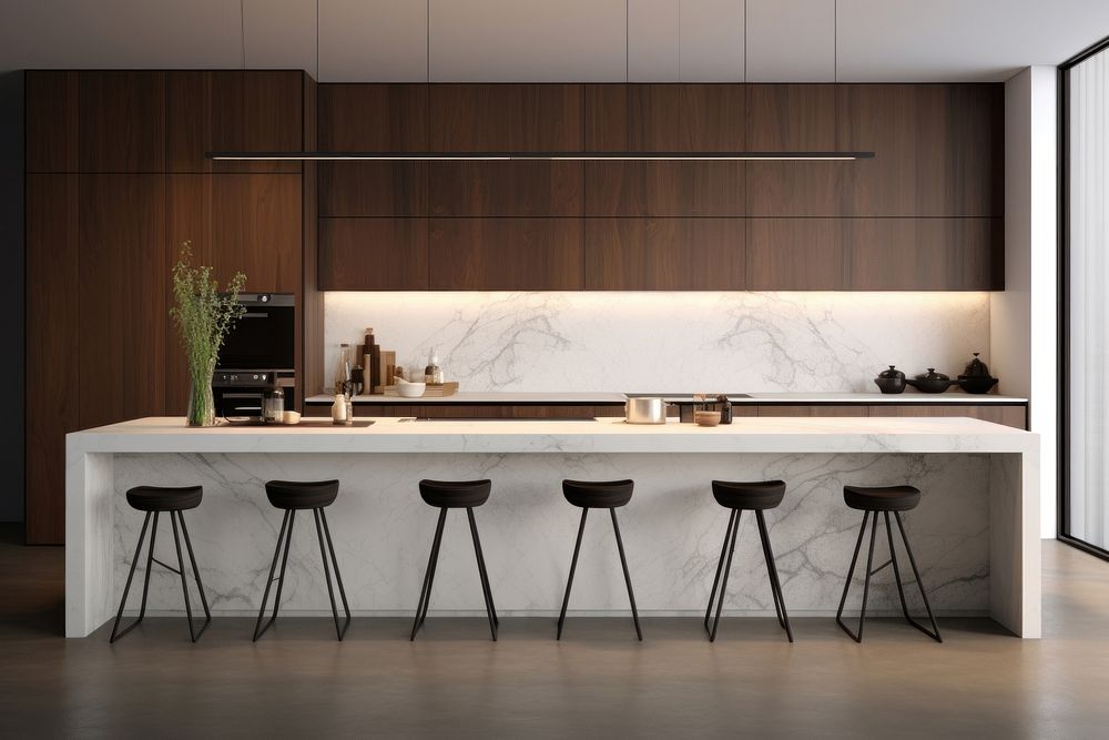 Scandinavian kitchen furniture wood interior design. AI generated Image by rawpixel.